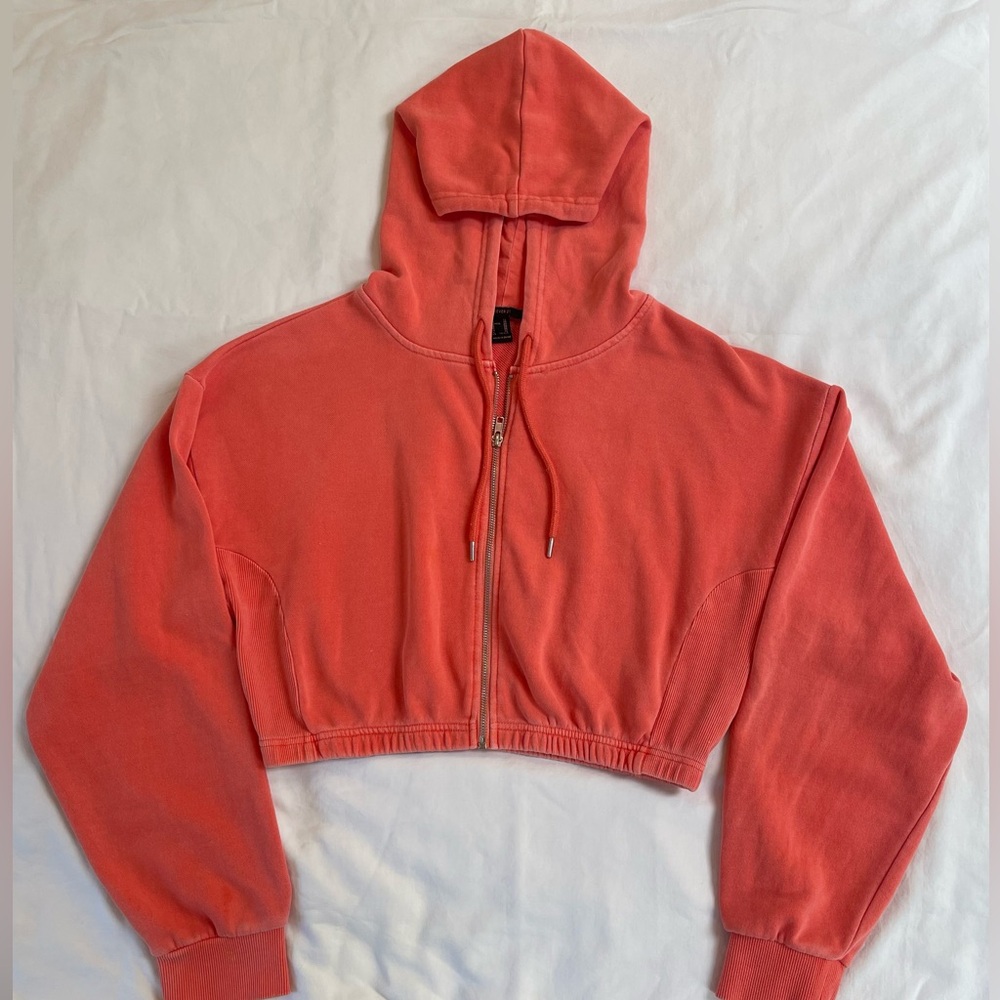 Forever 21 Coral Cropped Hoodie